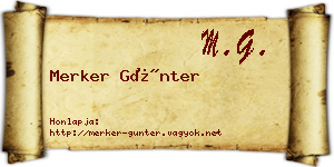 Merker Günter névjegykártya